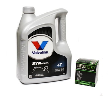 OLEJ Valvoline Synpower 10w50 4l + FILTR Hiflo HF204 Kawasaki Honda Yamaha