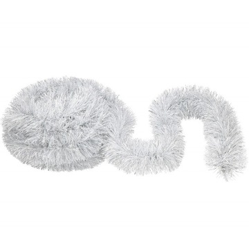 ŁAŃCUCH CHOINKOWY srebrny 6m GIRLANDA ŚWIĄTECZNA NA CHOINKĘ XXL gruby 7cm