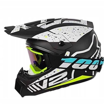 ДЕТСКИЙ КВАДРОЦИКЛНЫЙ ШЛЕМ ЭНДУРО С ОЧКАМИ