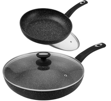 Patelnia MARMUROWA 30 cm z Pokrywką INDUKCJA GAZ