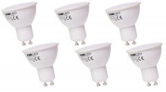 6 x Żarówka LED SMD 5W GU10 6000k zimna barwa