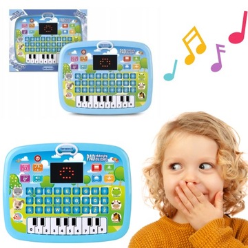 LAPTOP TABLET PAD EDUKACYJNY dla dzieci zabawka muzyka dźwięki odgłosy