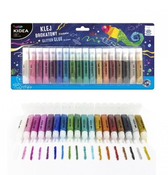 ГЛИТТЕР ГЛИТТЕР 18 цветов 6 мл KIDEA