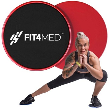 DYSKI ŚLIZGI DO ĆWICZEŃ PODKŁADKI FITNESS ŚLIZGOWE DWUSTRONNE FIT4MED 2SZT