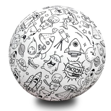 Piłka dla dzieci do kolorowania z balonem lekka wzór: KOSMOS