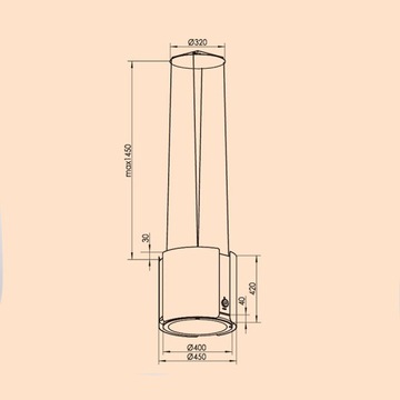 Островная вытяжка Klarstein 402 м/ч LED 45 см C WIFI