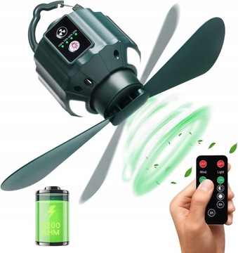 Wentylator Sufitowy Do Namiotu Na Kemping 5200mAh