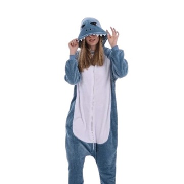 Piżama Onesie Kigurumi Kostium Przebranie Rekin M: 155-165cm