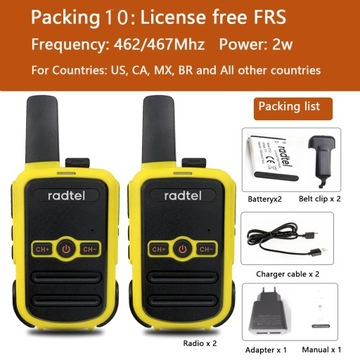 Mini Walkie Talkie Radtel RT12 przenośne Radi