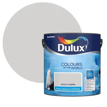 DULUX KOLORY ŚWIATA FARBA LATEKSOWA ŚCIENNA Polarna Mgiełka 2,5L
