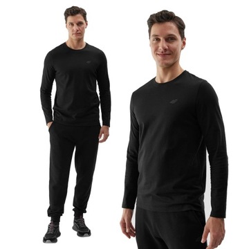 KOSZULKA MĘSKA 4F LONGSLEEVE BAWEŁNIANY BLUZKA Z DŁUGIM RĘKAWEM SS24M217