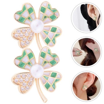 СЕРЬГИ-КОРОНА ЖЕНСКАЯ МОДА ЧЕТЫРЕ ЛИСТЯКА