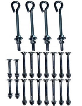 Noga Bok Huśtawki Ogrodowej Nogi Stalowe Ławki KOMPLET ze Śrubami i Hakami