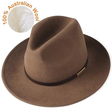 FURTALK kapelusz Fedora dla kobiet mężczyzn 100% wełna australijska