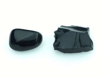 obsydian czarny naturalny zestaw 2 szt. 3 - 3,5 cm
