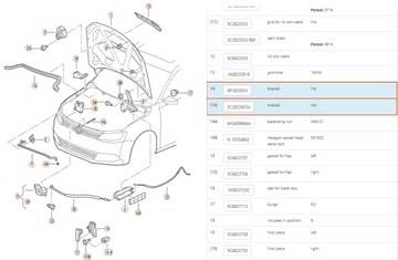 РУЧКА ОТКРЫТИЯ КАПОТА VW SHARAN