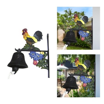 Литой разноцветный настенный колокольчик в деревенском стиле