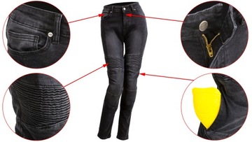 DAMSKIE JEANSY MOTOCYKLOWE OZONE AGNESS BLACK 2XS