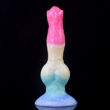 FAAK silikonowy Fantasy Dog Knot Dildo z Sucker