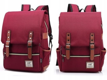 Plecak Oxford na laptopa 15,6 czerwony vintage