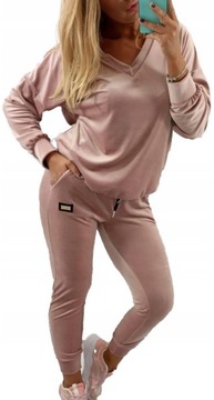WELUROWY MIĘCIUTKI DRES dekolt V-neck r48
