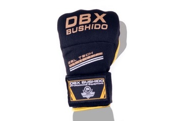 Бинты для боксерских перчаток DBX Bushido Gel, черный/золотой, S/M