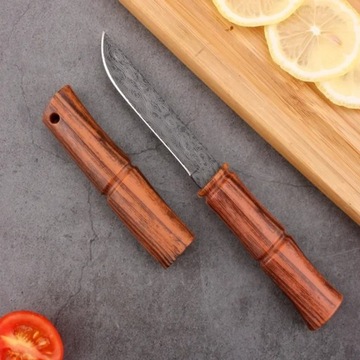 Нож туристический рыболовный красивый чехол и кобура BAMBOO DAMAST ND313