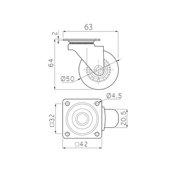Мебельный диск BRAZILIA 50мм GTV Черный