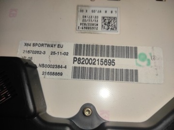 8200215695 PŘÍSTROJOVÁ DESKA BUDÍKY RENAULT SCENIC