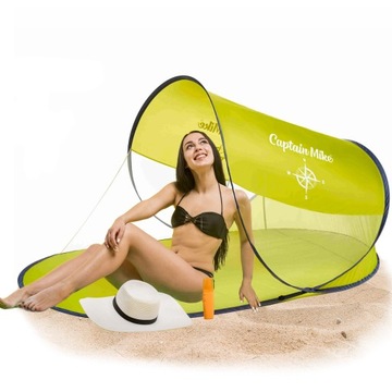 Namiot PLAŻOWY Samorozkladajacy POP UP >> ochrona UV << Żółty CAPTAIN MIKE