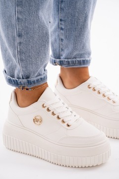 Białe buty sportowe damskie na platformie Secrets 39