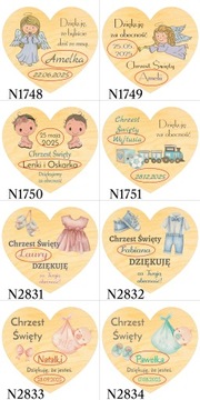 Podziękowania dla gości KOMUNIA na CHRZEST I ROCZEK URODZINY magnes 10 szt.