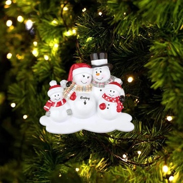 Ozdoby rodzinne 2023 Wisząca dekoracja świąteczna Dziecko Cztery bałwany