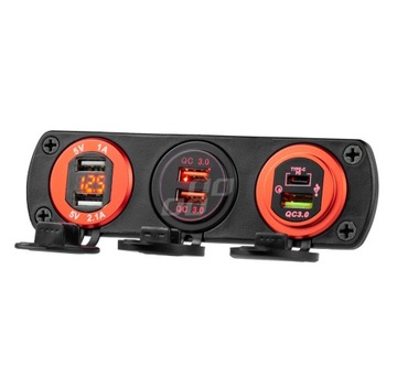 Ładowarka gniazdo 2xUSB do auta motoru 12V 24V QC