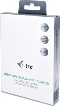 Видеоадаптер i-tec USB-C с двумя портами дисплея, 2 порта дисплея, 4K Ultra HD для мобильных устройств