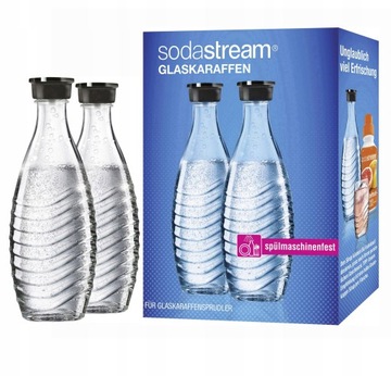 SZKLANA KARAFKA 2 SZT BUTELKA 0,6L DO SODA STREAM sodastream saturator CO2