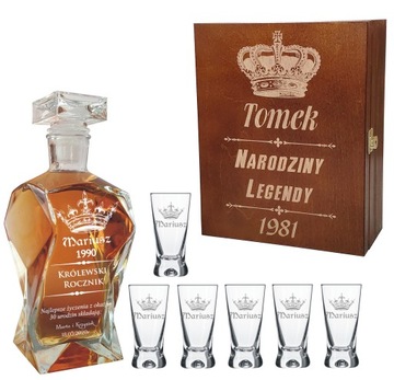 Zestaw Skrzynka Karafka 6 kieliszków 50ml GRAWER