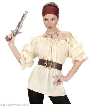 STRÓJ KOSZULA Z BUFKAMI KOWBOJKA PIRATKA BEŻ XL