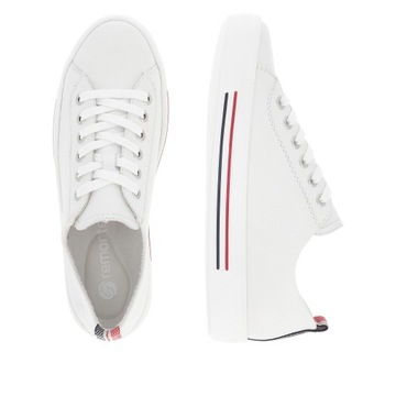 RIEKER - REMONTE Sneakersy, buty, trampki białe skórzane D 0900