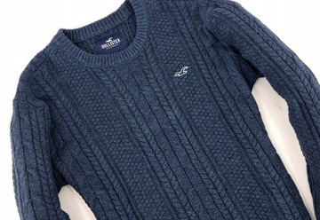 HOLLISTER GRANATOWY GRANAT PLECIONY SWETER M