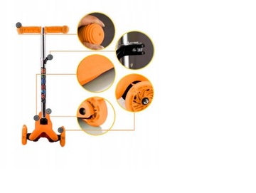 Трехколесный скутер для детей Tobbi-tysis Balance Led Wheels Orange