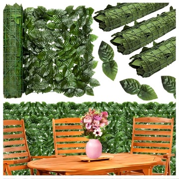 SIATKA CIENIUJĄCA PŁOT MASKUJĄCA OSŁONA SZTUCZNY BLUSZCZ ŻYWOPŁOT 1,5x3m