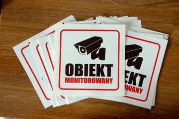 Naklejka OBIEKT MONITOROWANY RODO 10 cm monitoring