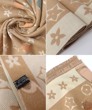 DWUSTRONNY CIEPŁY SZAL WEŁNIANY damski DUŻY szalik MODNY PREMIUM - KOLORY