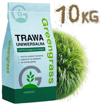 TRAWA UNIWERSALNA SZYBKO ZAGĘSZCZAJĄCA NASIONA ODPORNA NA DEPTANIE 10KG