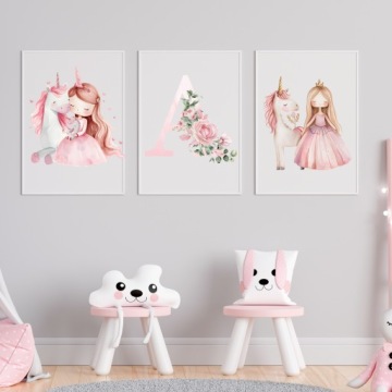 Набор из 3 постеров А3 30х40см + рамки Триптих Буква Название Цветы Балет