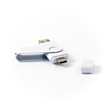 Флешка 64 ГБ 3.0 USB-C TYPE C БЕЛАЯ БЕЗ ГРАВИРОВКИ