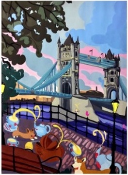 Malowanie Po Numerach dla dzieci Most Tower Bridge Z RAMĄ 40x50