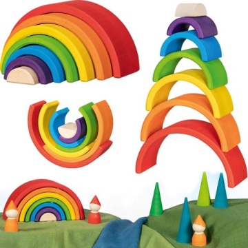Радужные разноцветные блоки-штабелеры 7 шт. Гоки