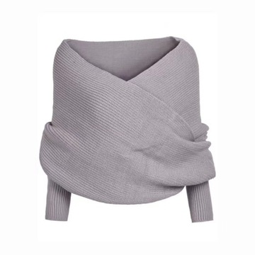 SWETER SZAL Z RĘKAWAMI SZARY DOLORESL